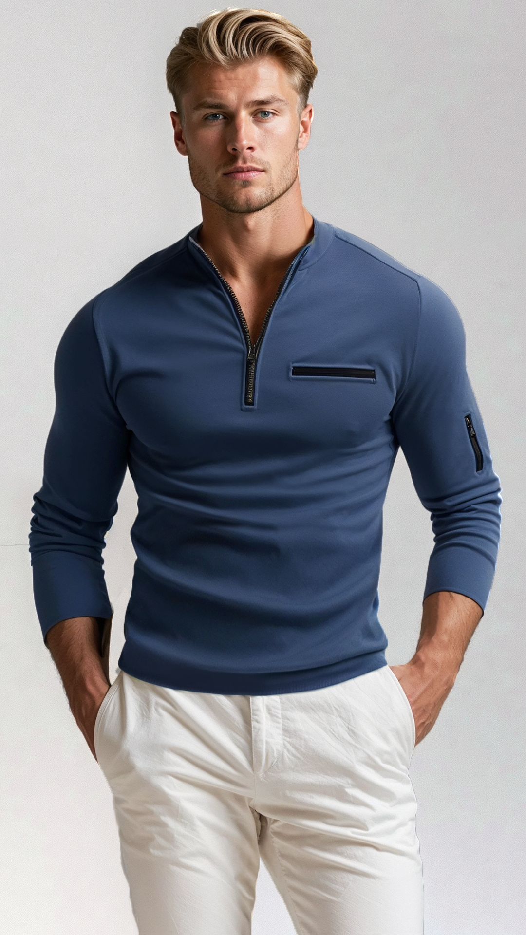 Made Gents | Luxe Quarter-Zip Polo